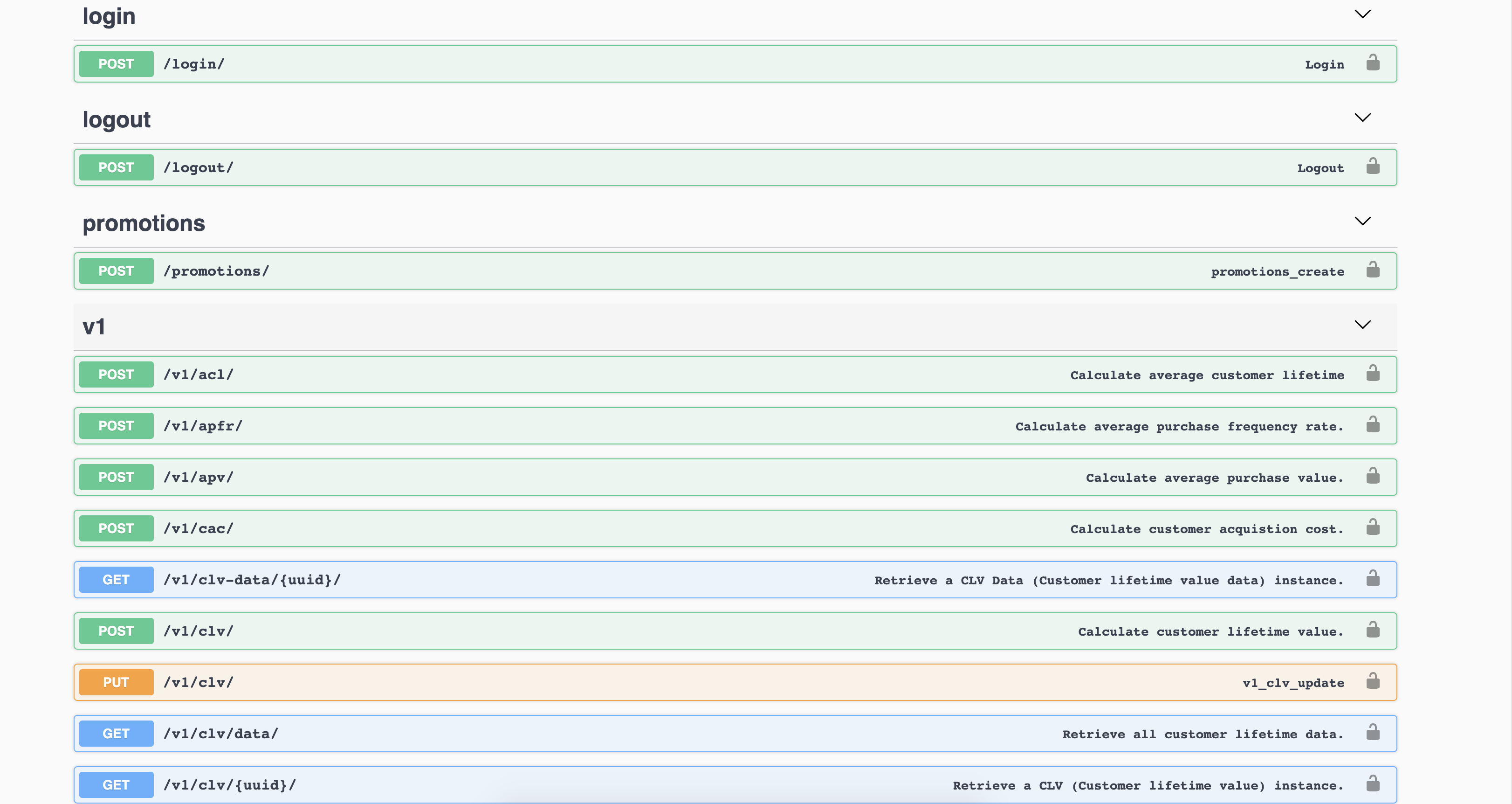 CLV API gallery image
