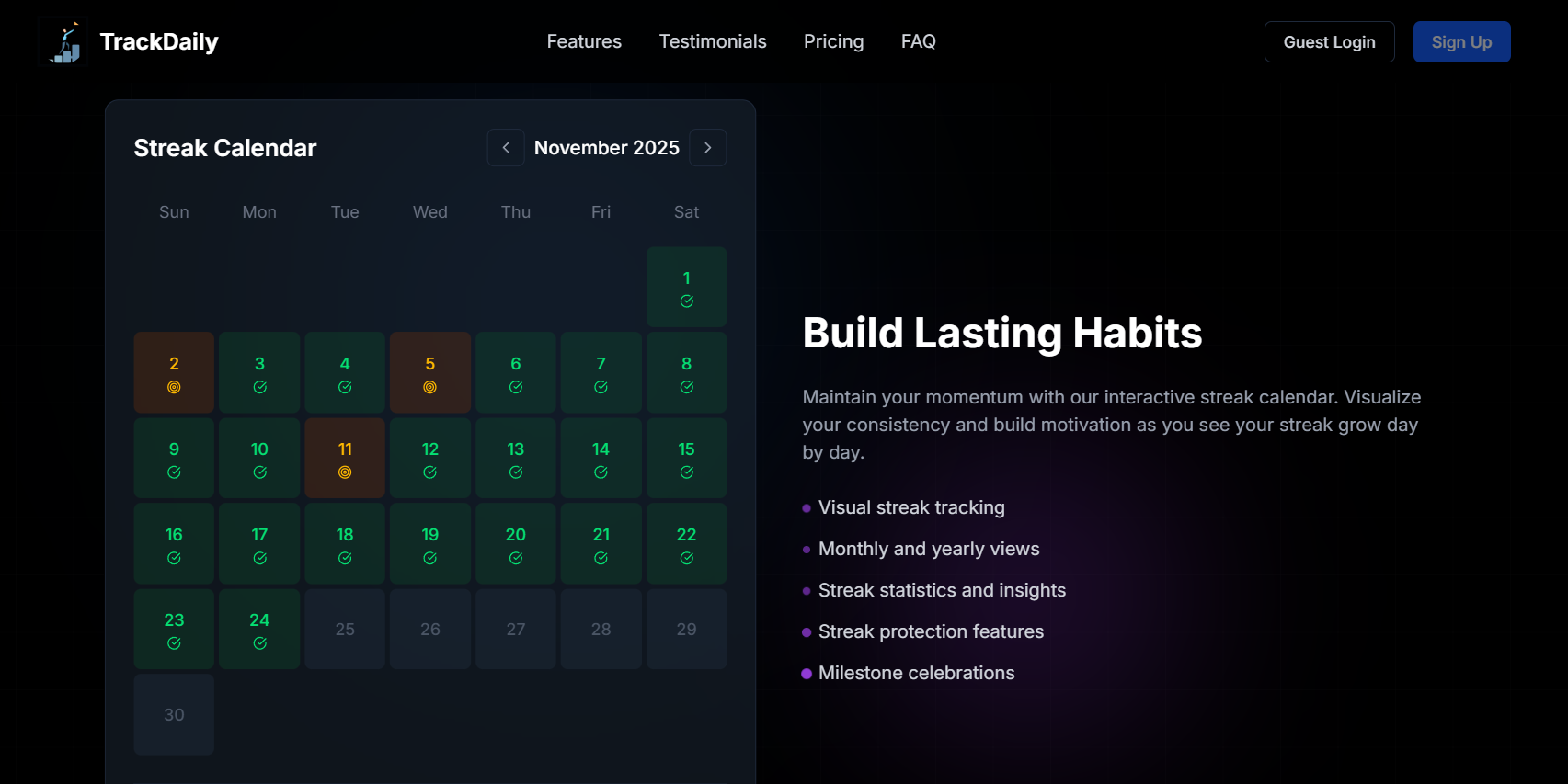 TrackDaily - Screenshot 4 showing product features and functionality