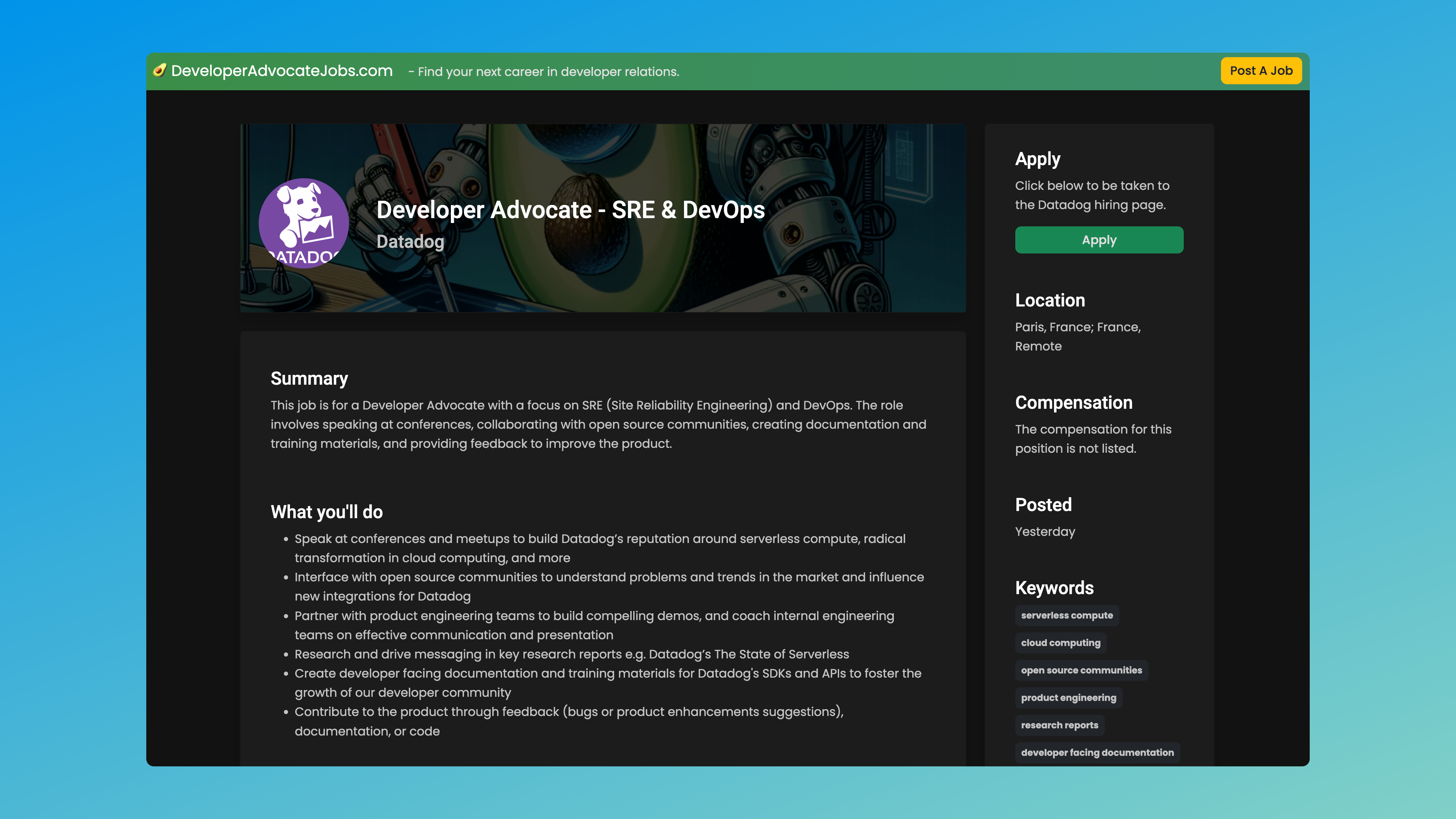 Media DeveloperAdvocateJobs.com - Một ban công việc cho các vị trí quan hệ nhà phát triển 3