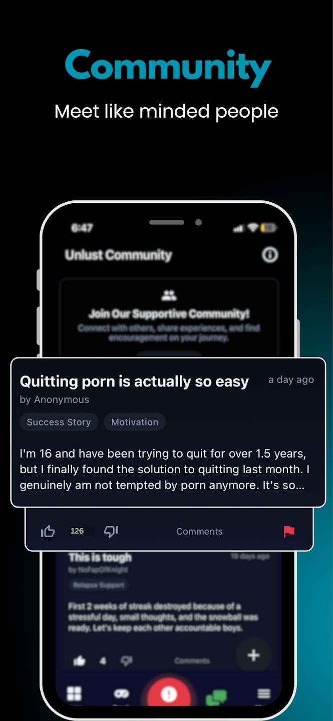 Unlust: Quit Porn Addiciton - Screenshot 5 showing product features and functionality