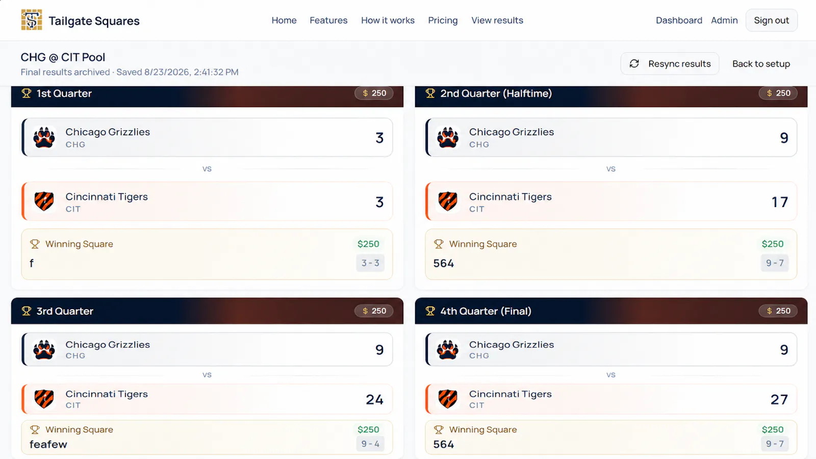 Tailgate Squares screenshot 5