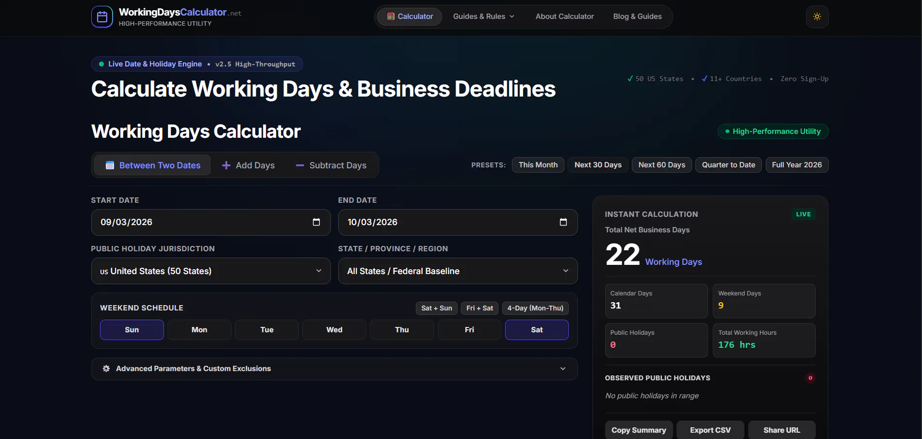 Working Days Calculator gallery image