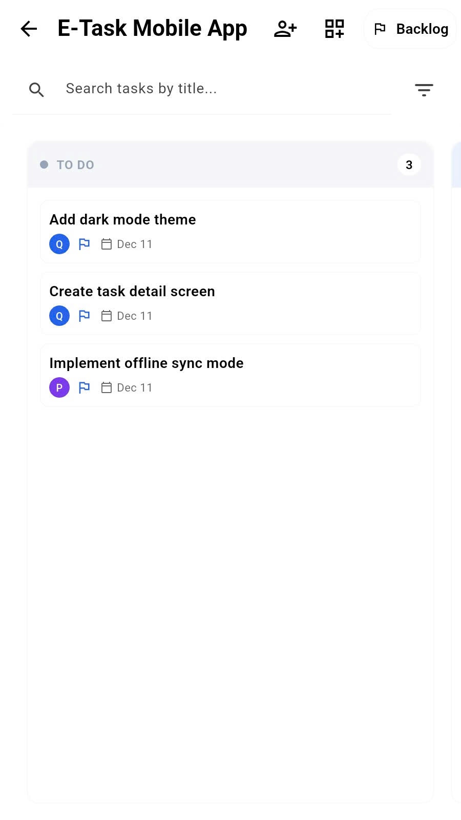 eTask - Screenshot 4 showing product features and functionality
