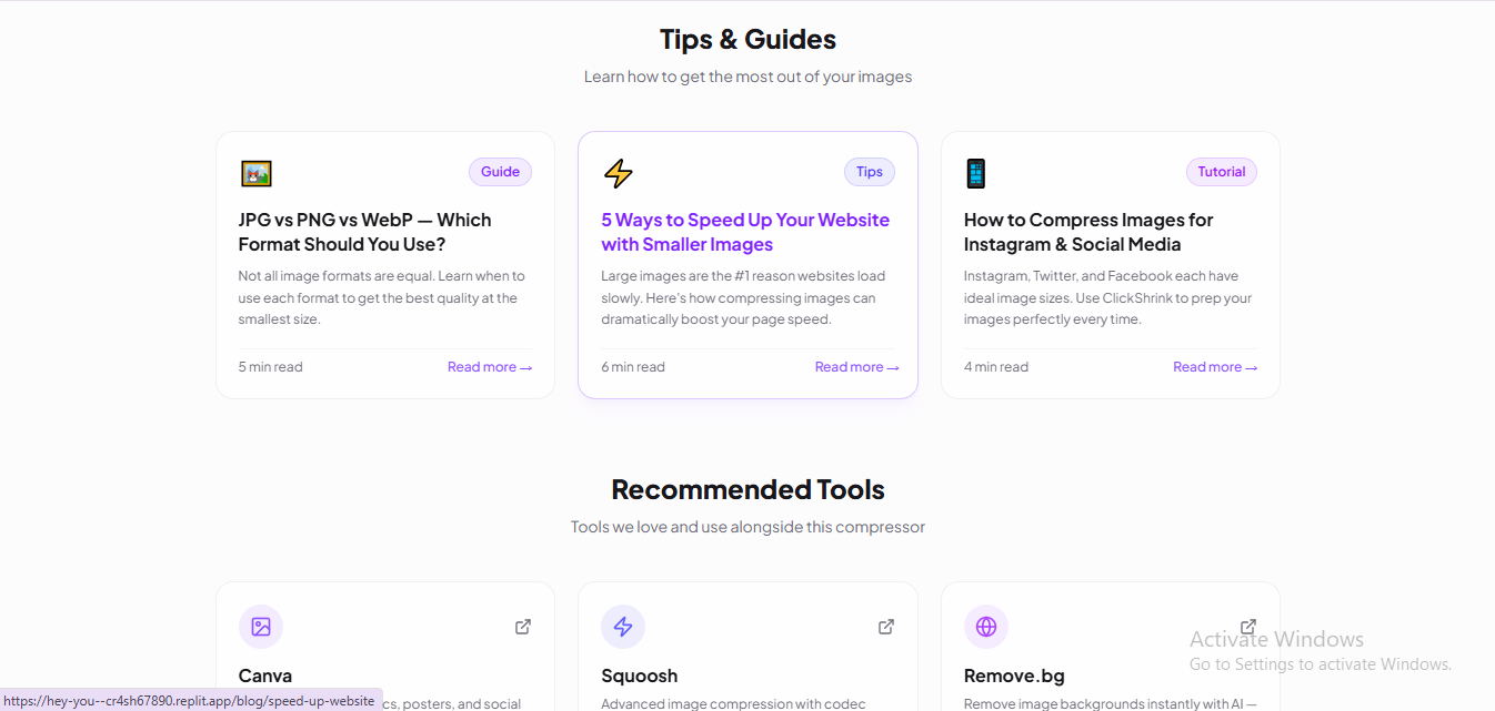 ClickShrink — Free Image Compressor gallery image