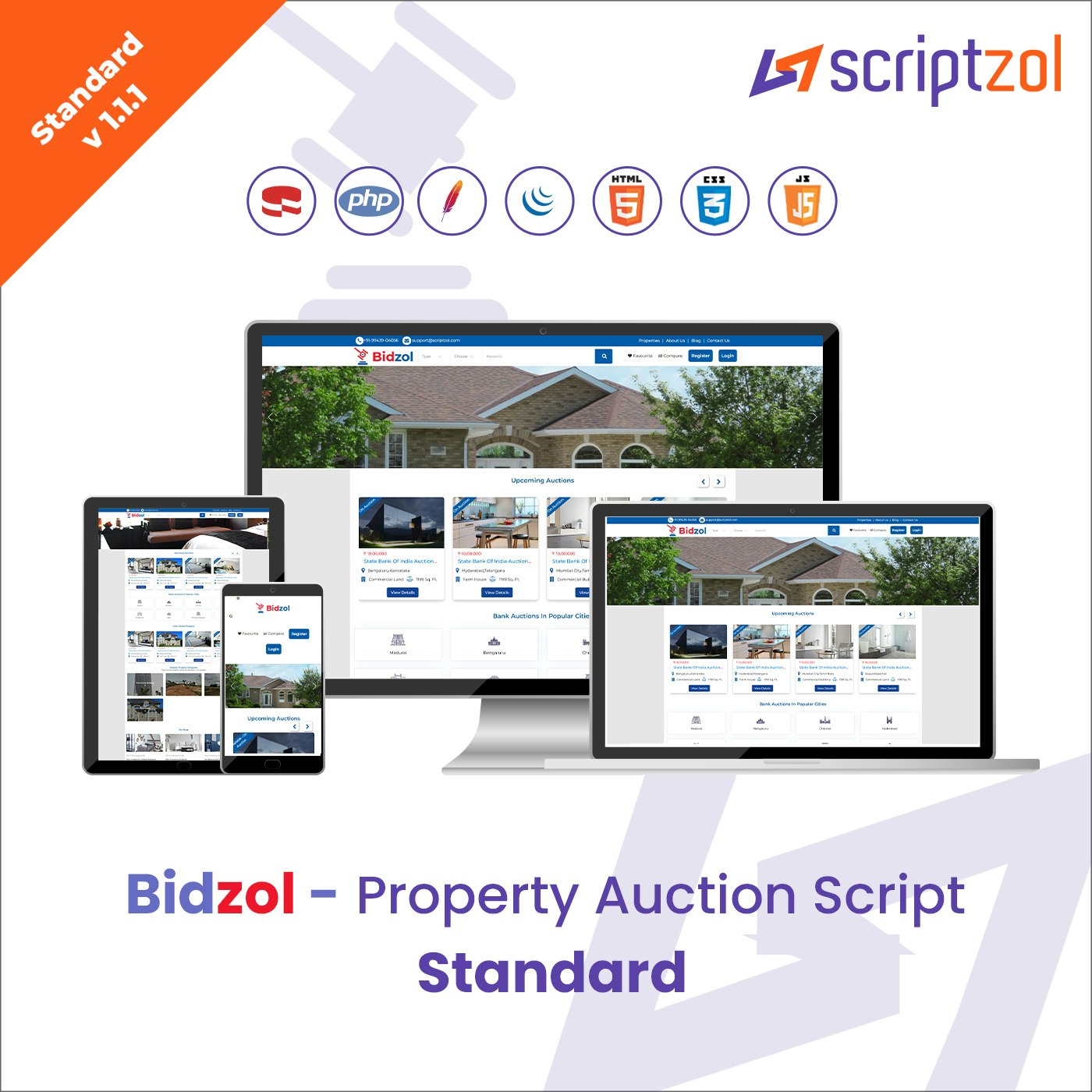 Bidzol Property Auction PHP Script