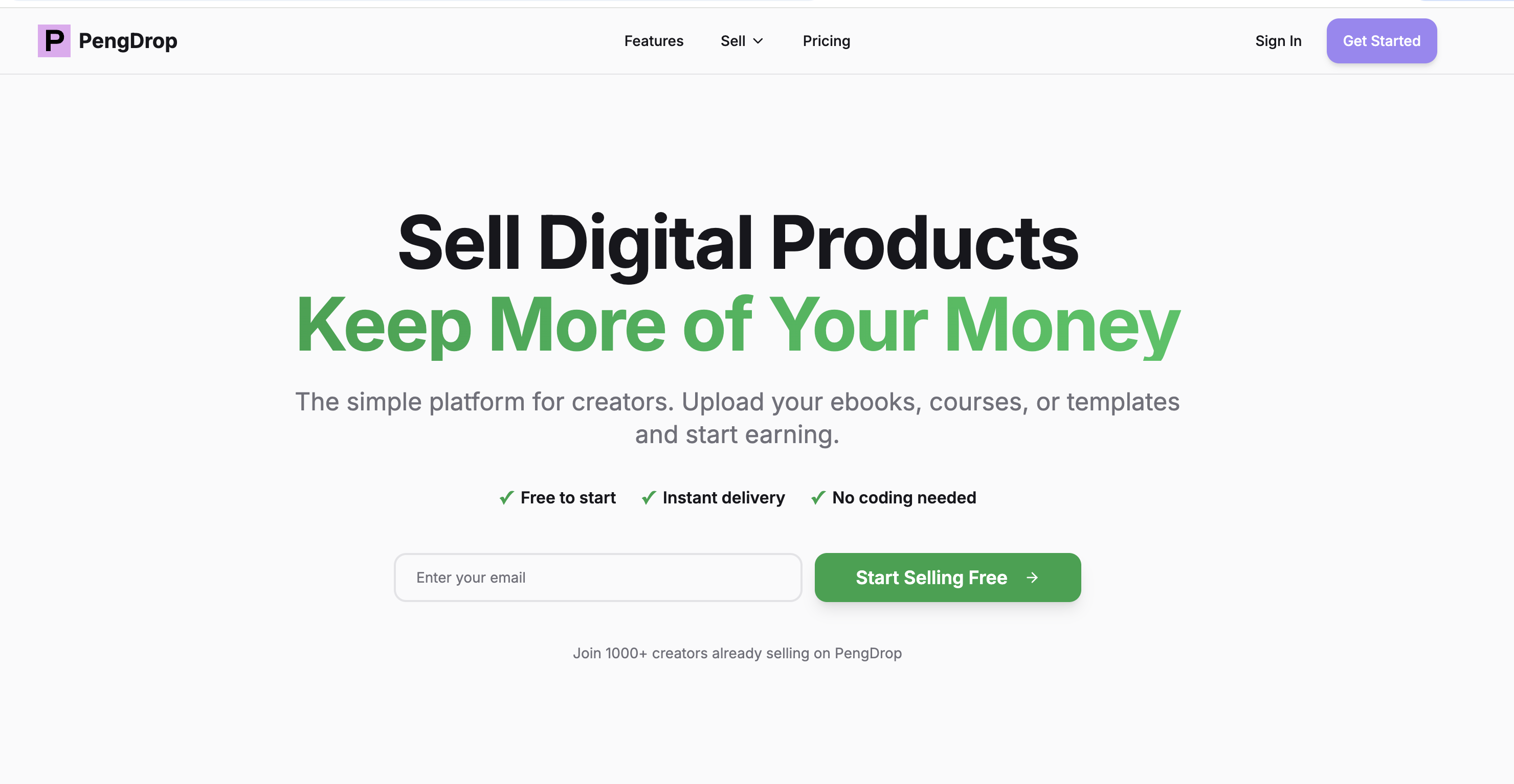 pengdrop - Main product screenshot demonstrating key features and user interface