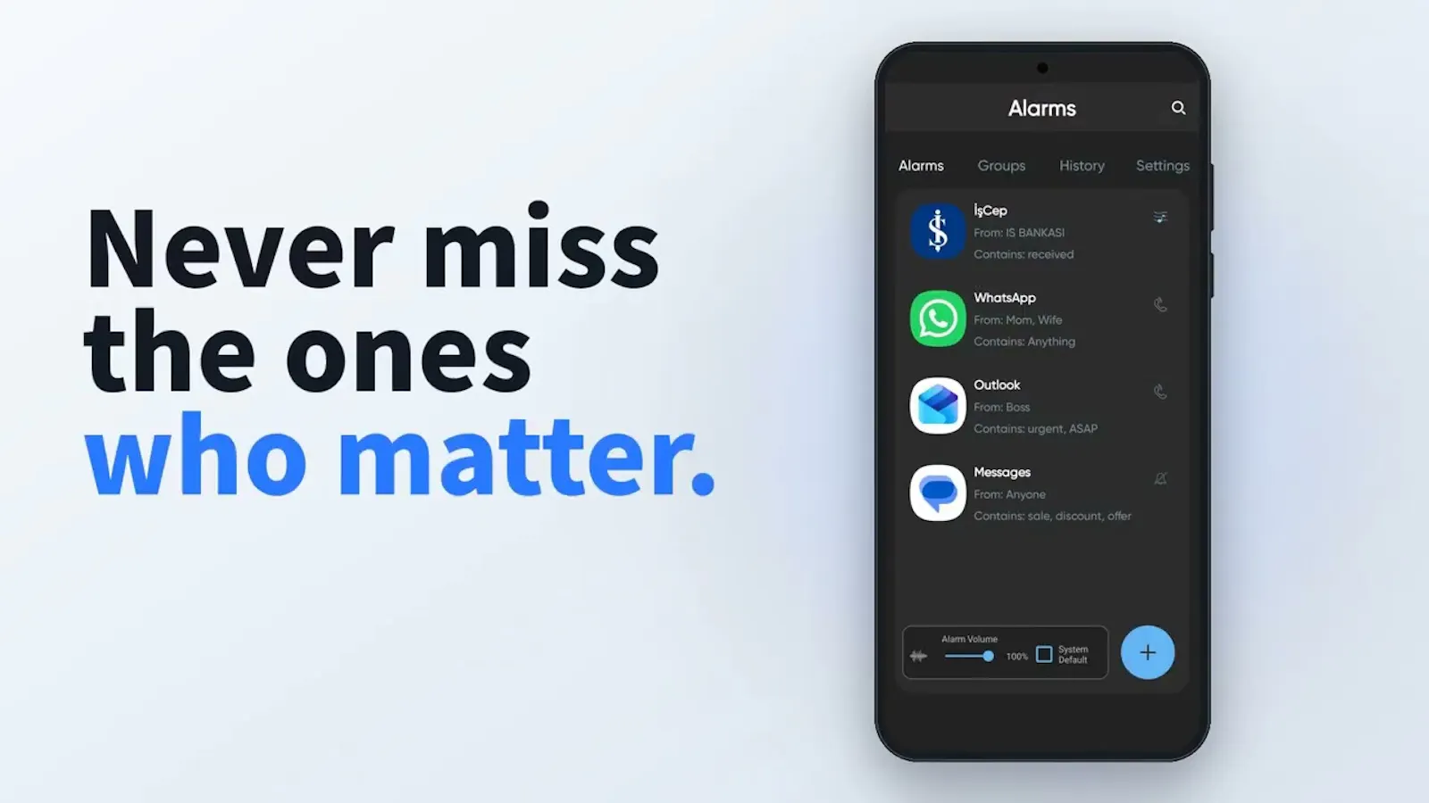 Notification Tracker & Alarms screenshot 1 (video preview)