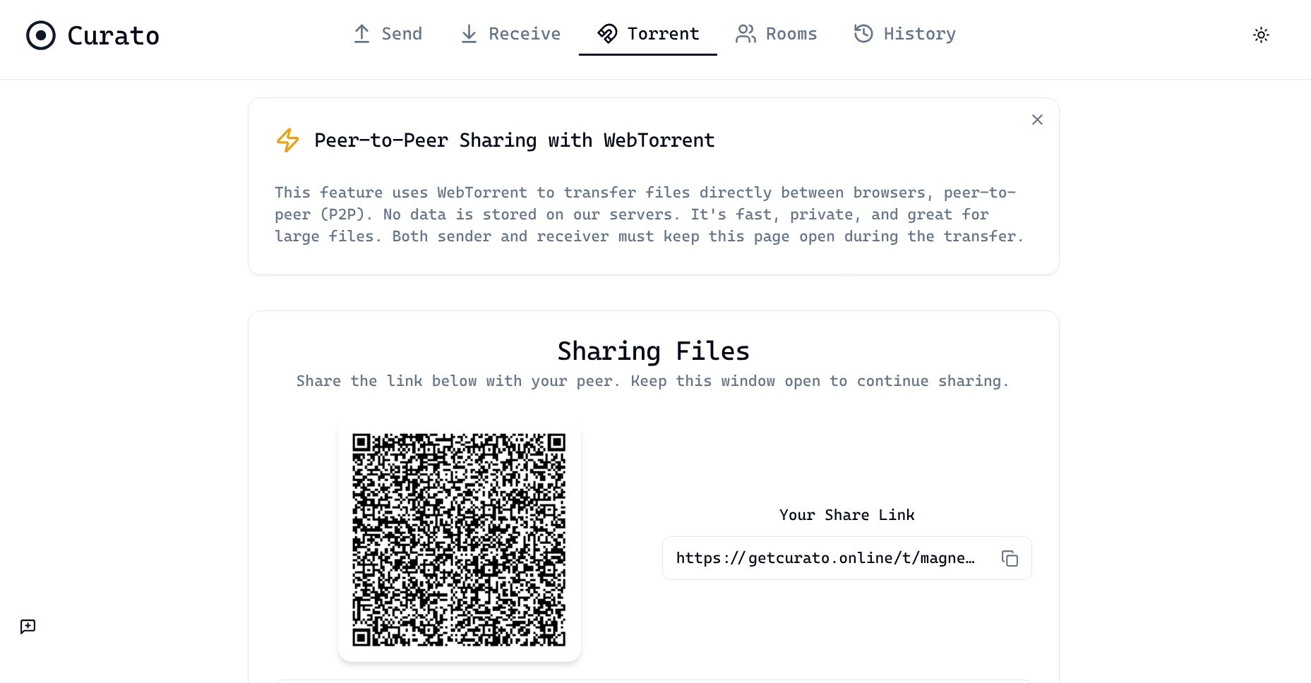 Curato – Share via Link, Code, Torrent gallery image