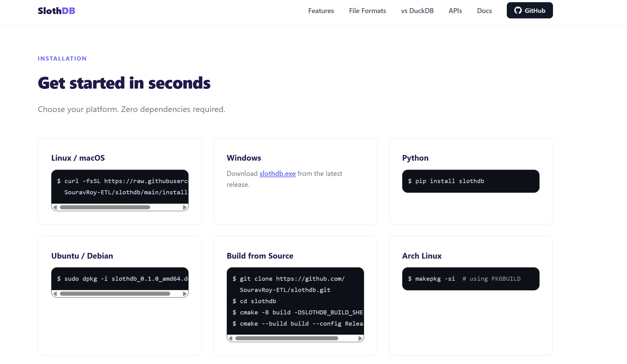SlothDB gallery image