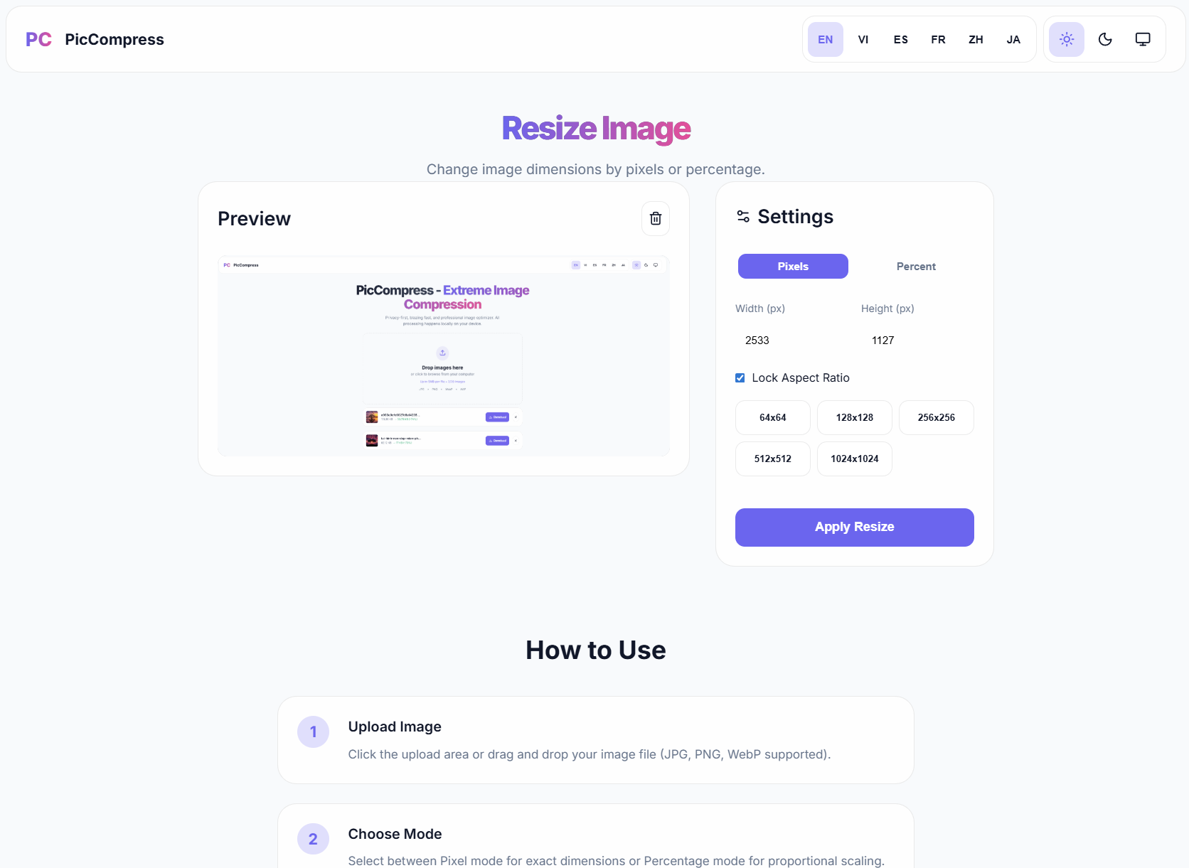 PicCompress - Screenshot 3 showing product features and functionality