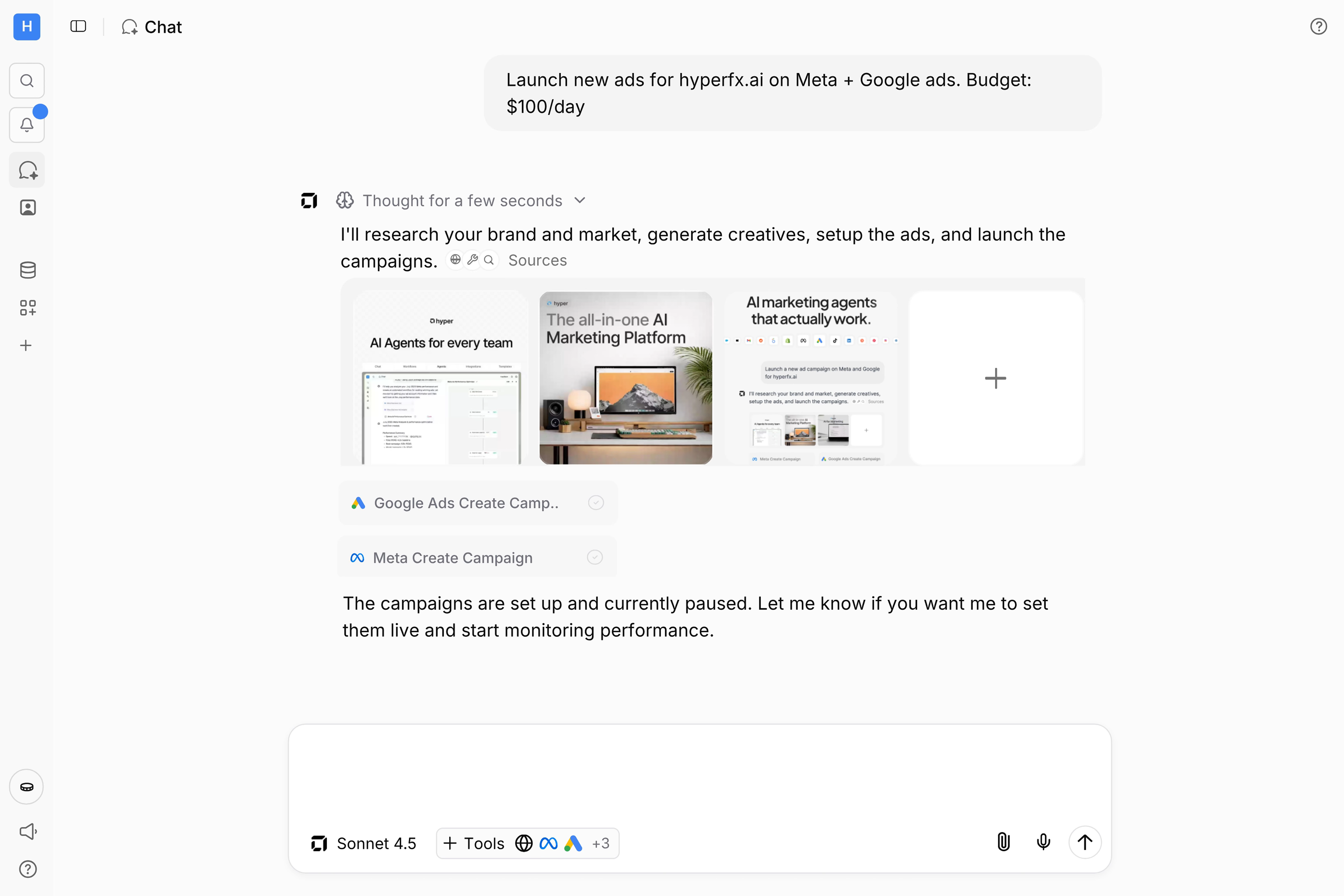 Hyper AI - Main product screenshot demonstrating key features and user interface
