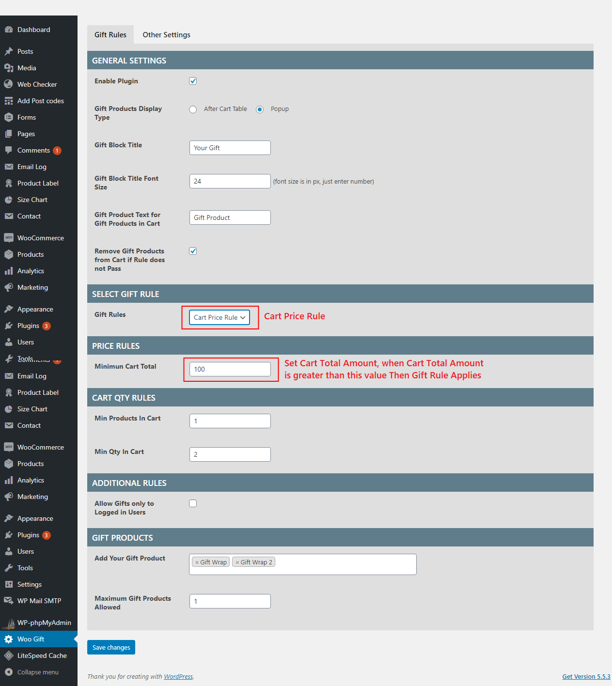 Gift Products For Woocommerce gallery image