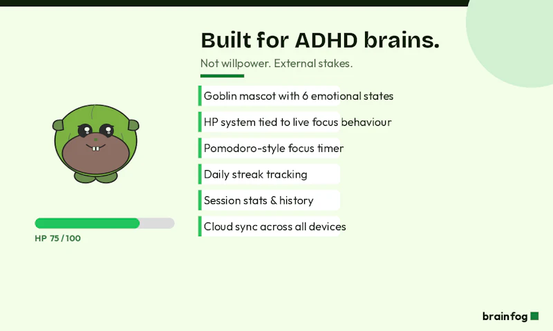 Brainfog — ADHD Focus Timer screenshot 2