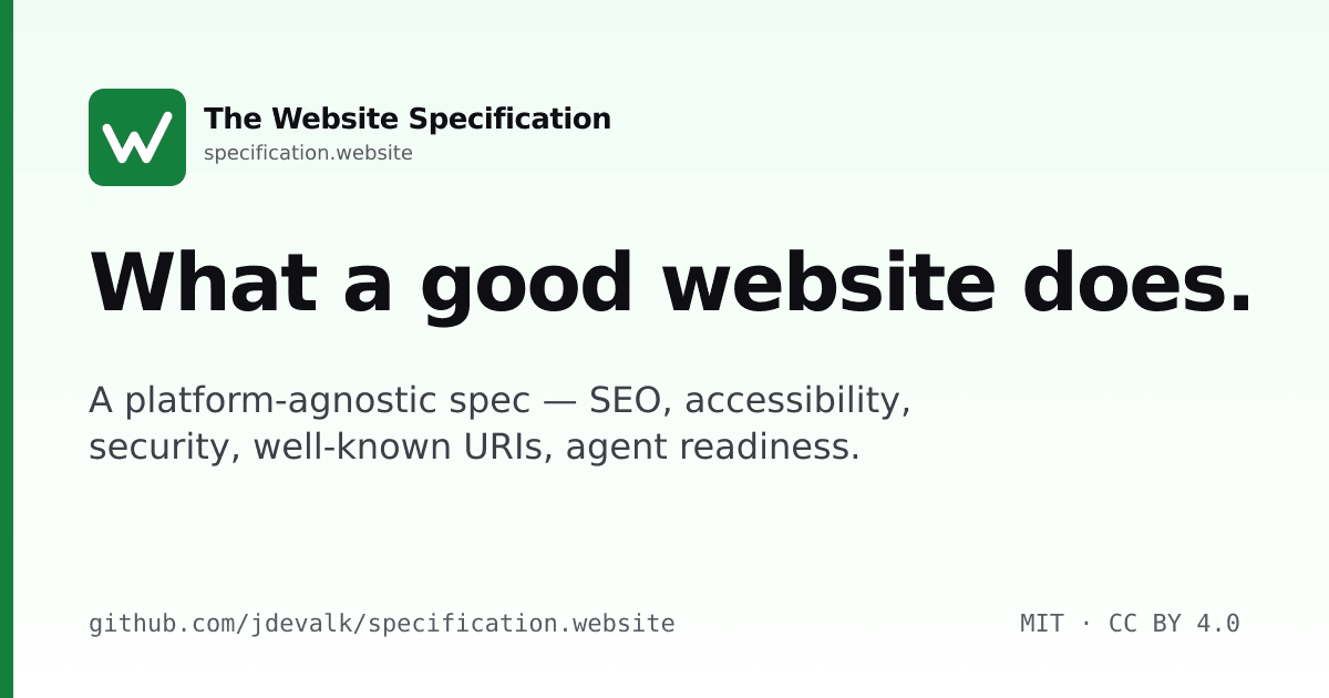 The Website Specification gallery image
