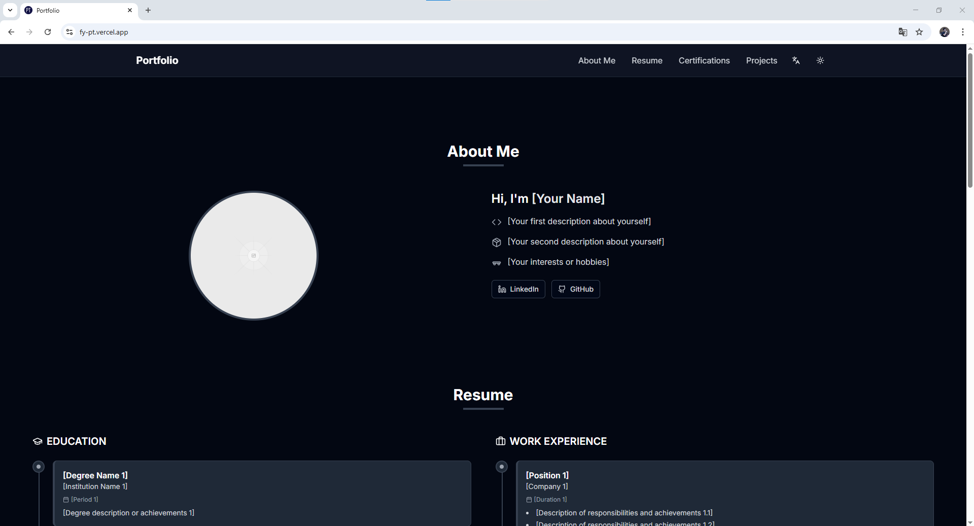 Professional Portfolio Template  gallery image