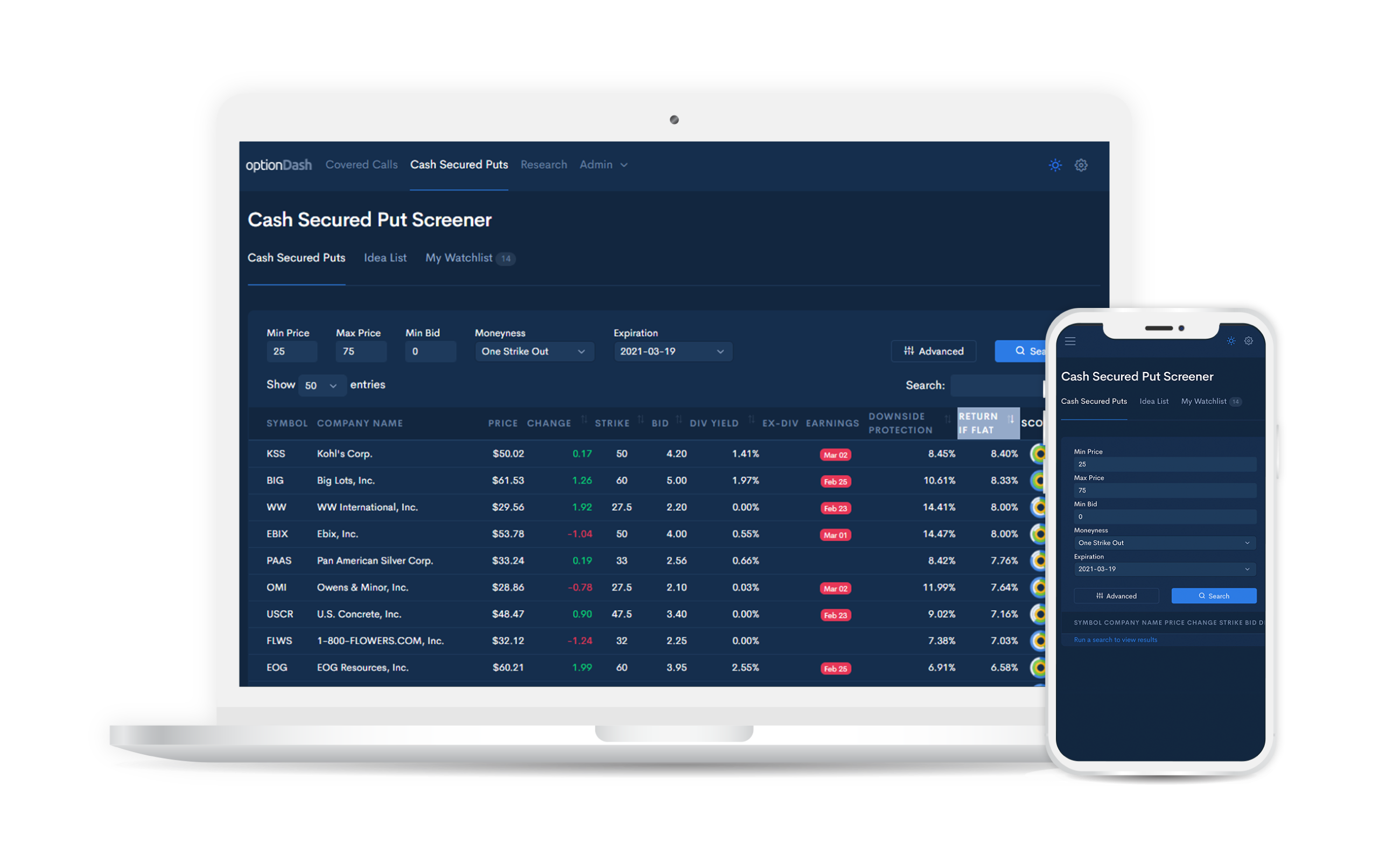 optionDash- Covered Call Option Screener gallery image