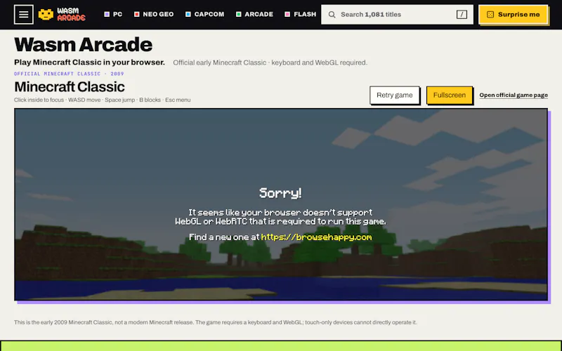 Wasm Arcade screenshot 2