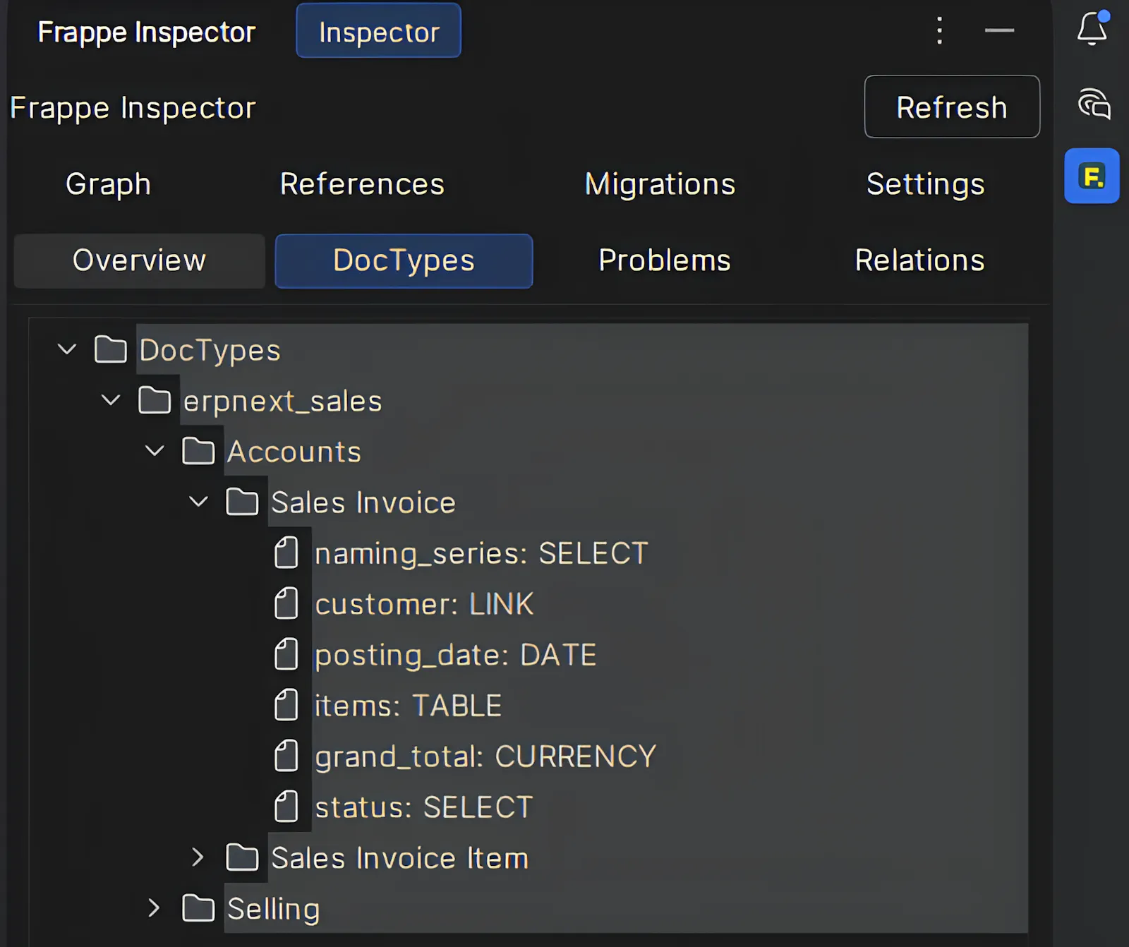 Frappe Inspector screenshot 2