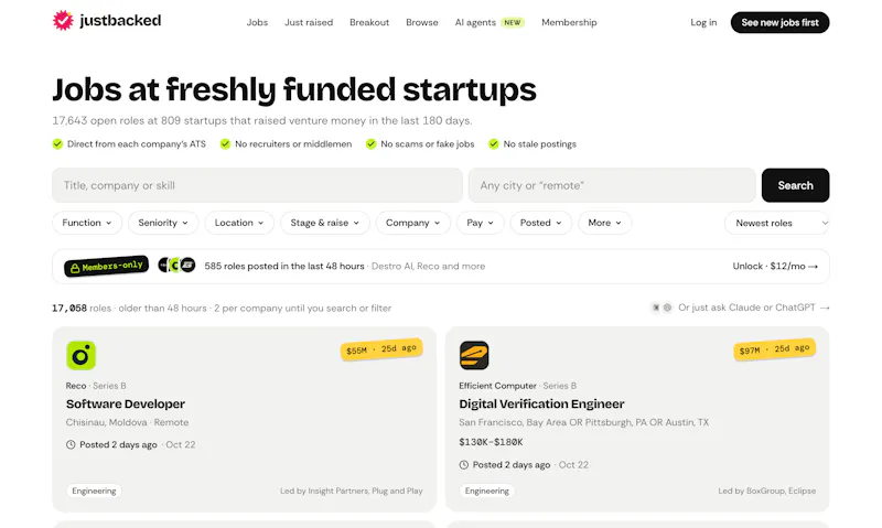 JustBacked screenshot 2