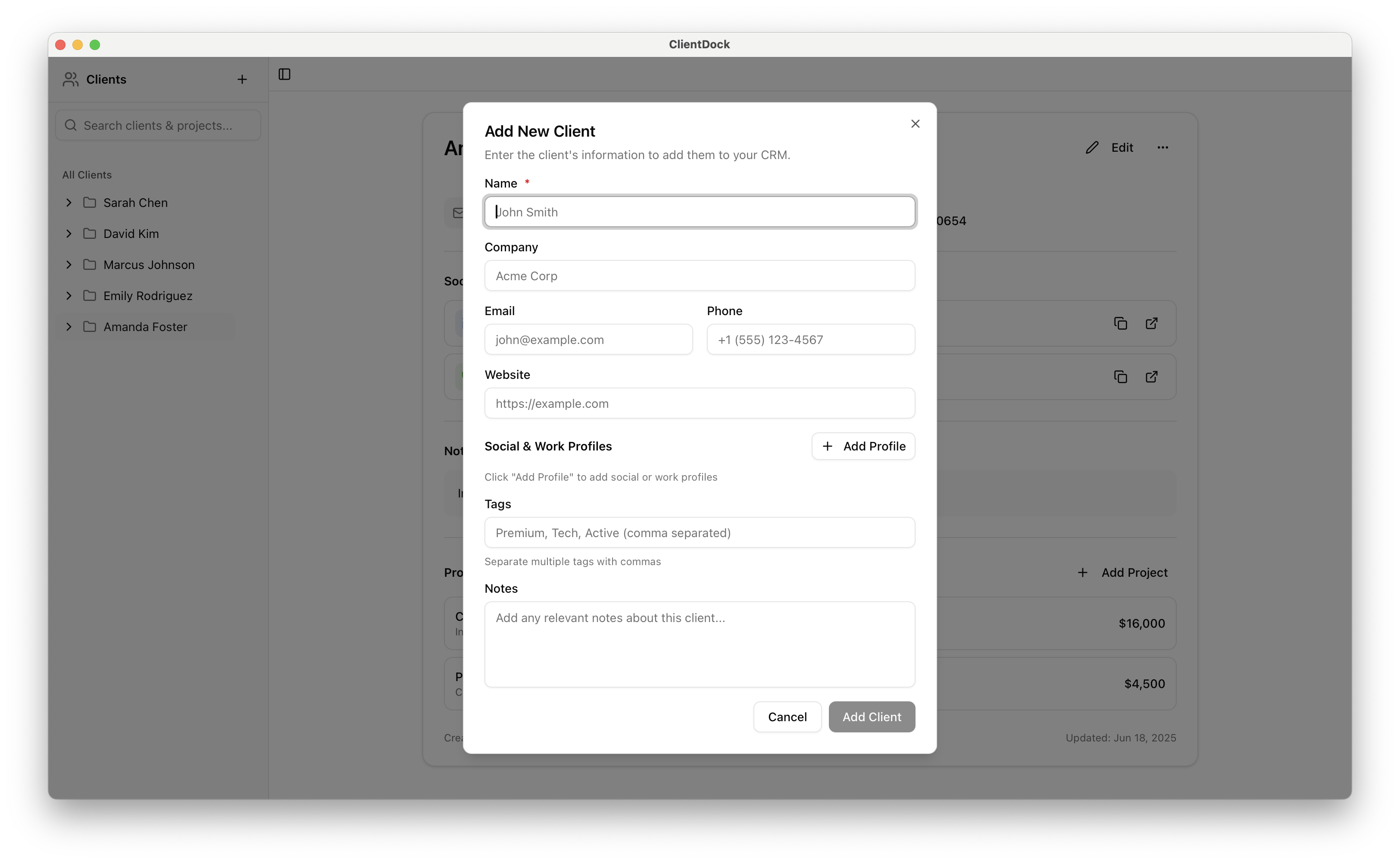 ClientDock — Local-First CRM gallery image