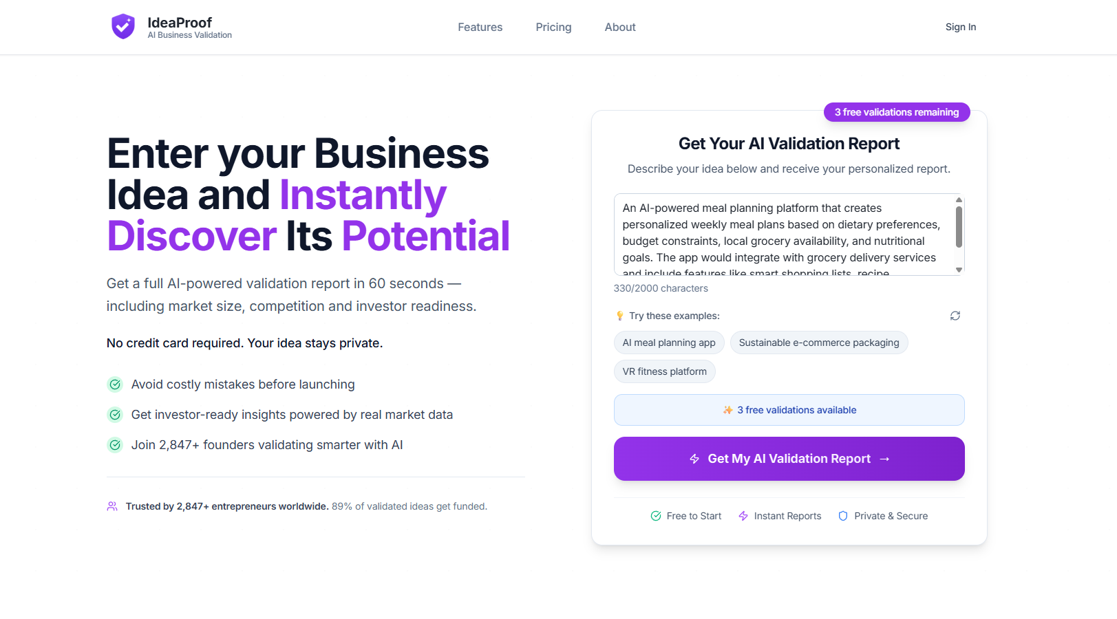 IdeaProof - Validate SaaS Startup Idea media 1
