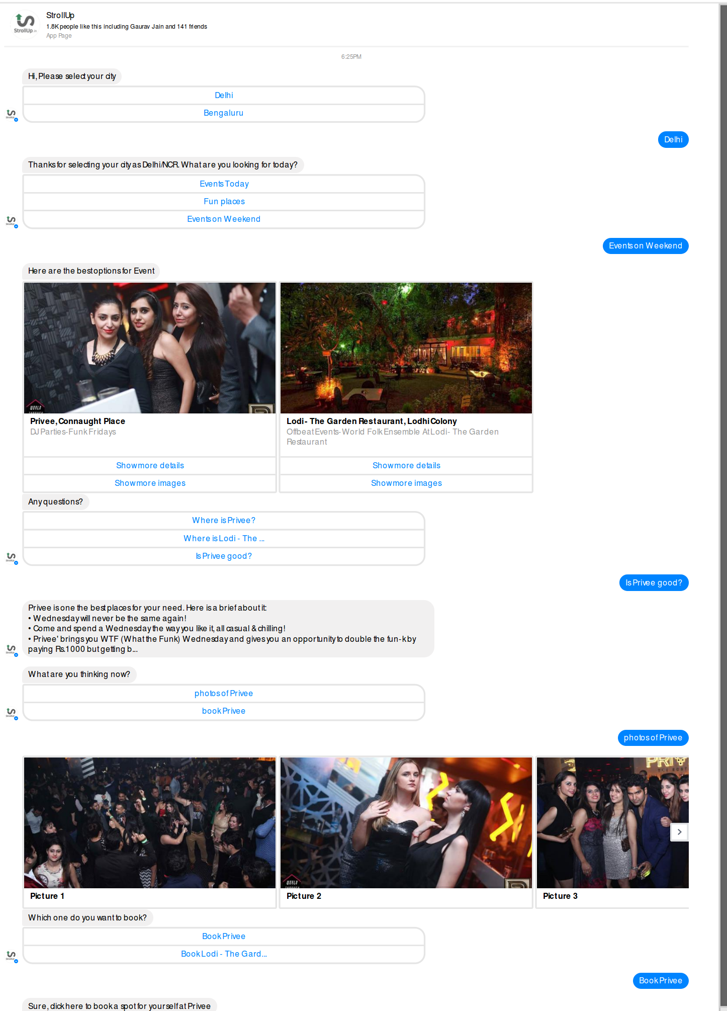 StrollUp Chatbot gallery image