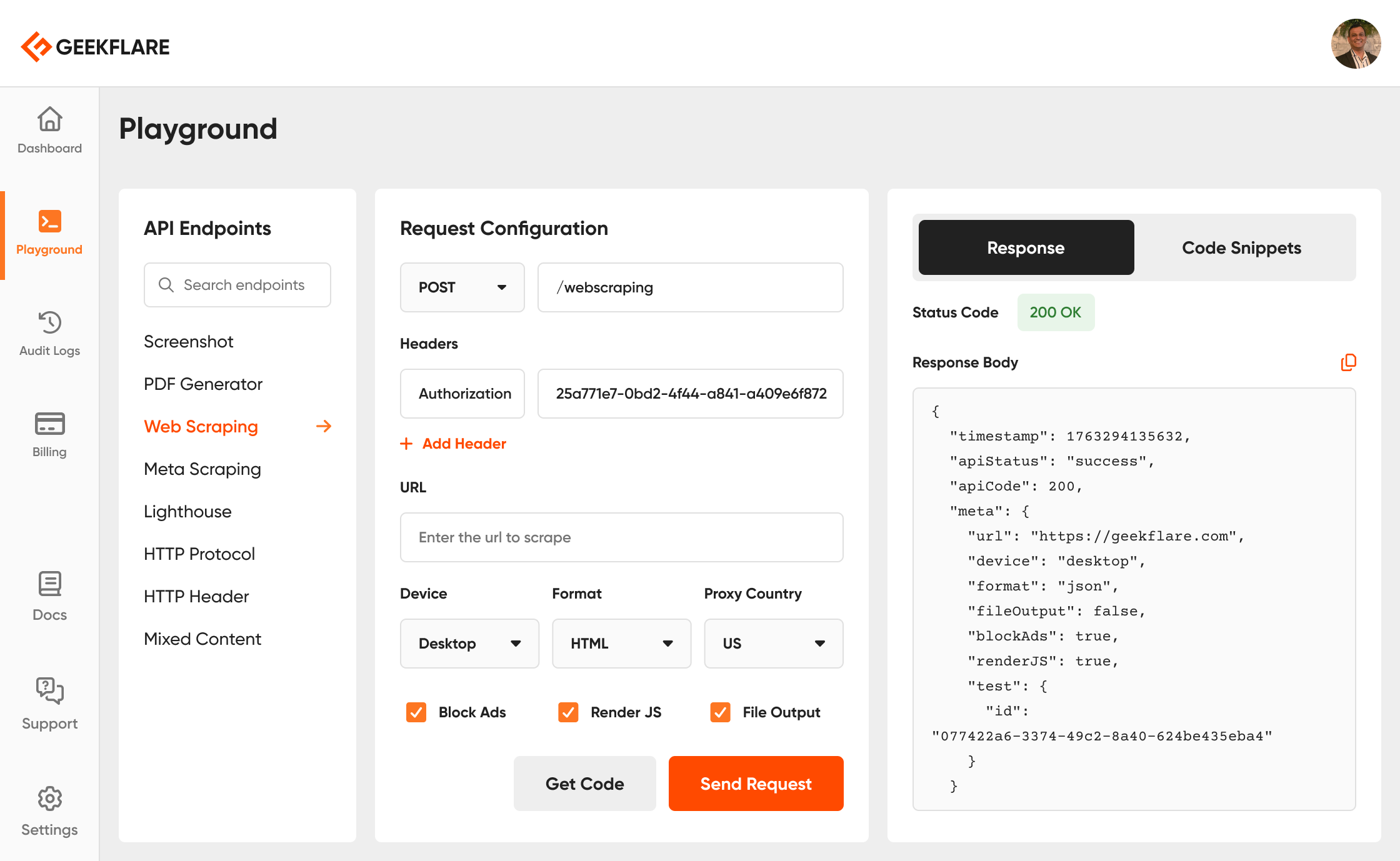 Geekflare API gallery image