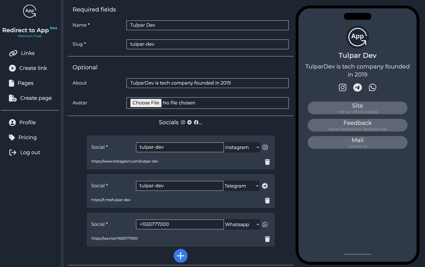 Redirect to App media 2