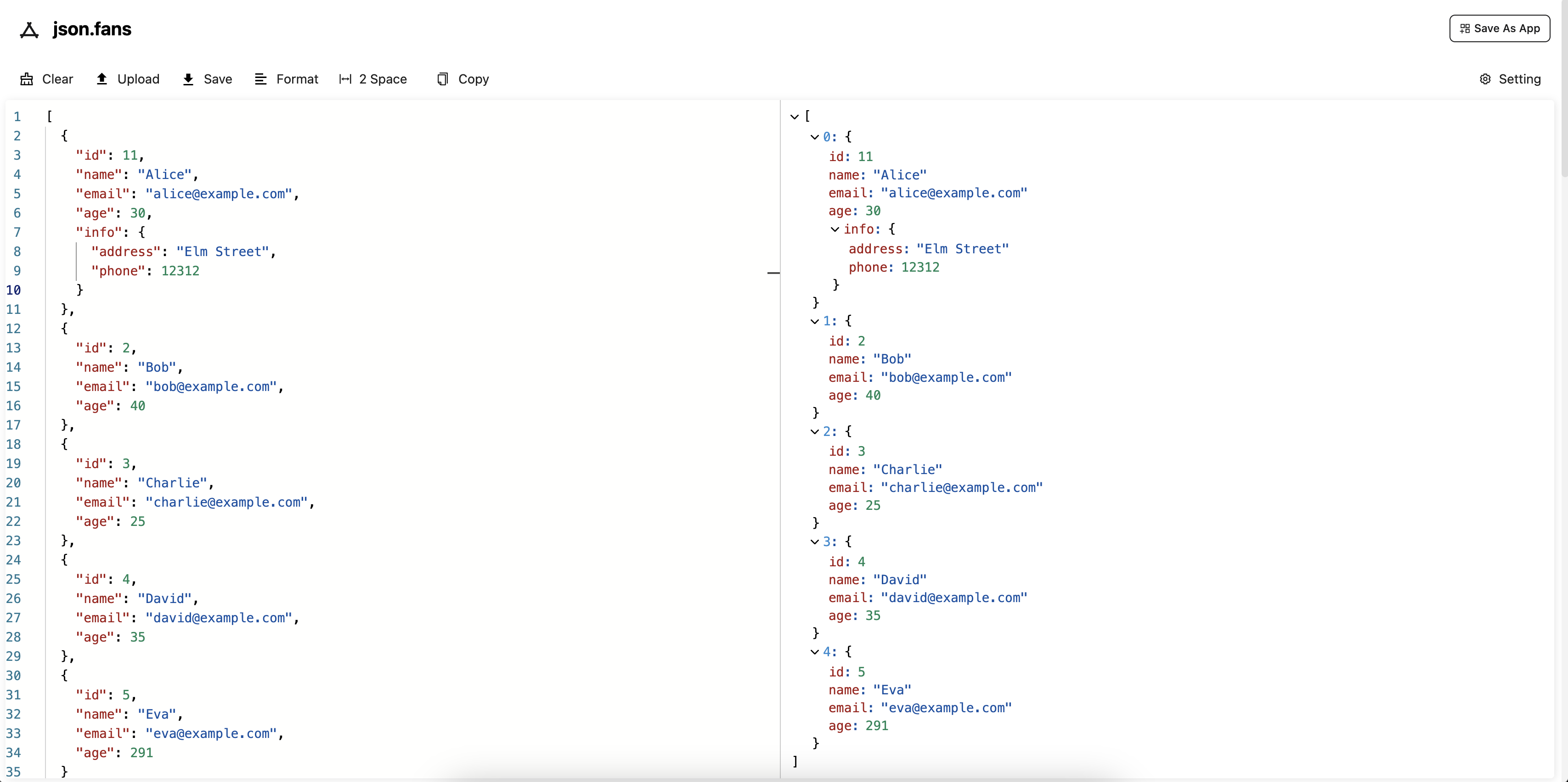 Media Người hâm mộ JSON 1