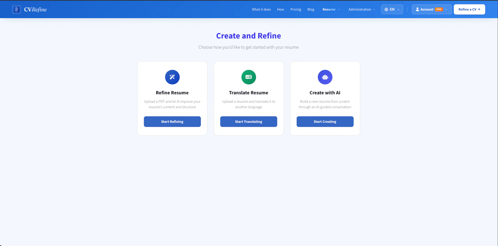 CVRefine screenshot 2