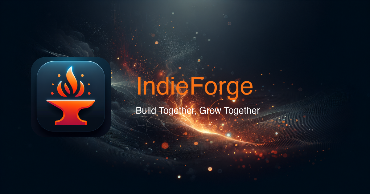 IndieForge - Main product screenshot demonstrating key features and user interface