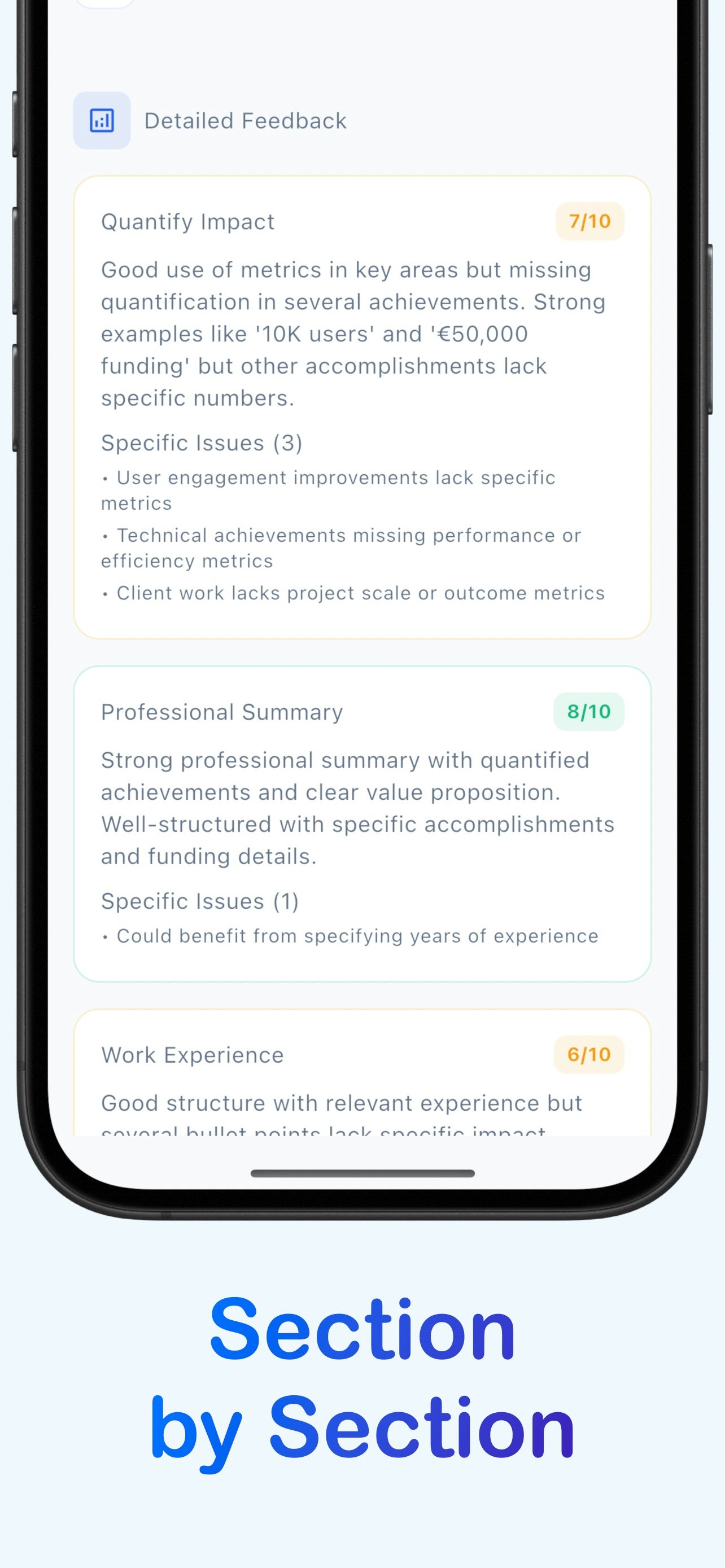 CVSCORE: AI Rvieume Analysis & Builder - Punteggio più in alto, farsi assumere media 7