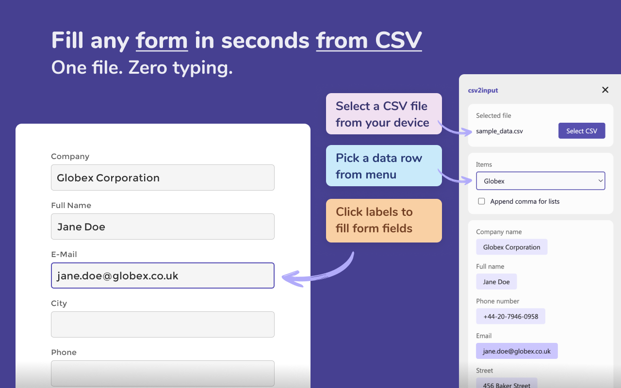 CSV2Input gallery image