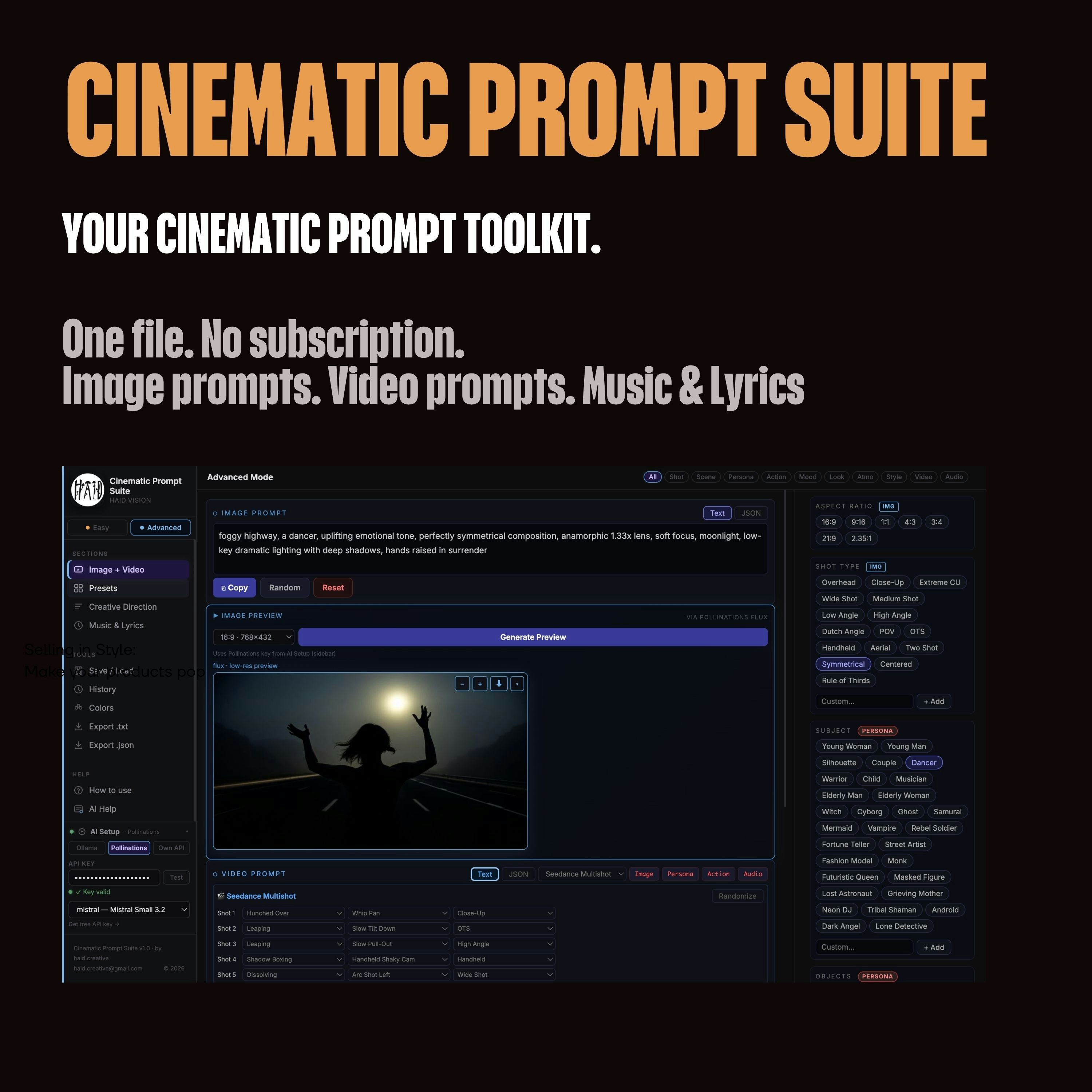 Cinematic Prompt Suite