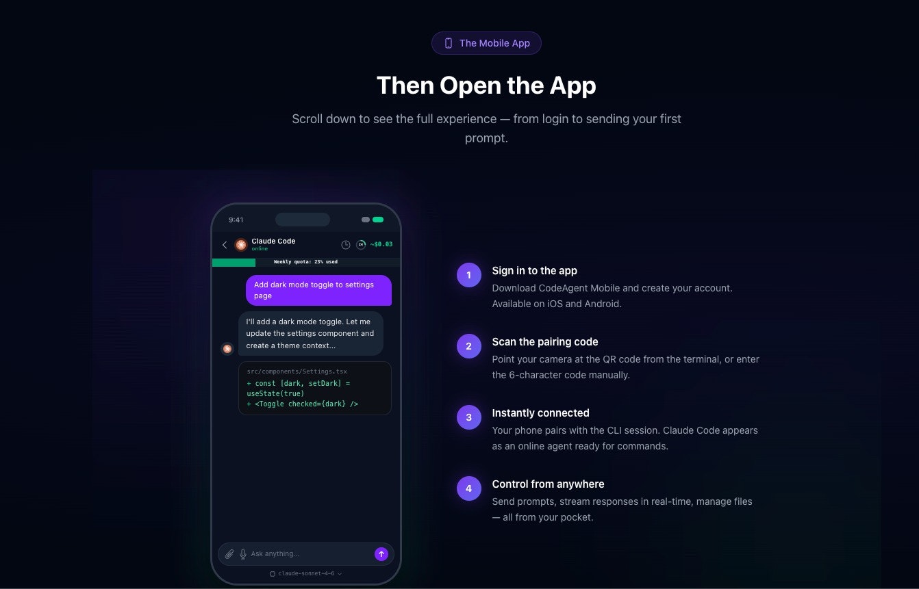 CodeAgent Mobile gallery image