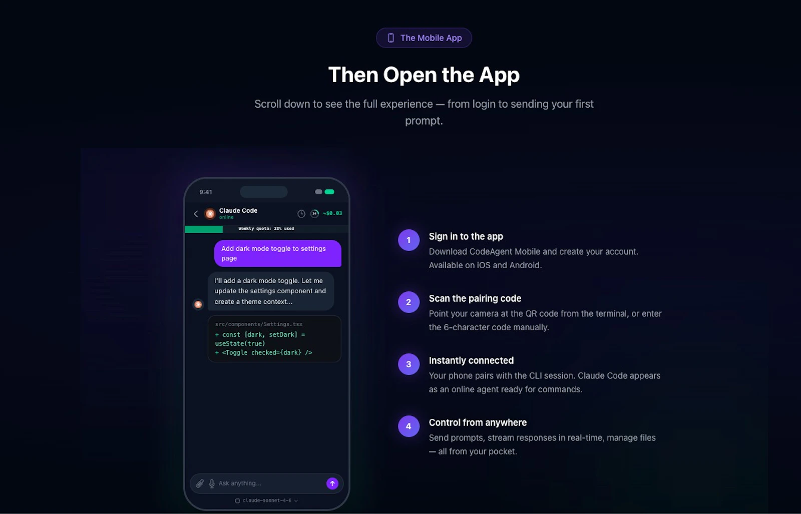 CodeAgent Mobile screenshot 3