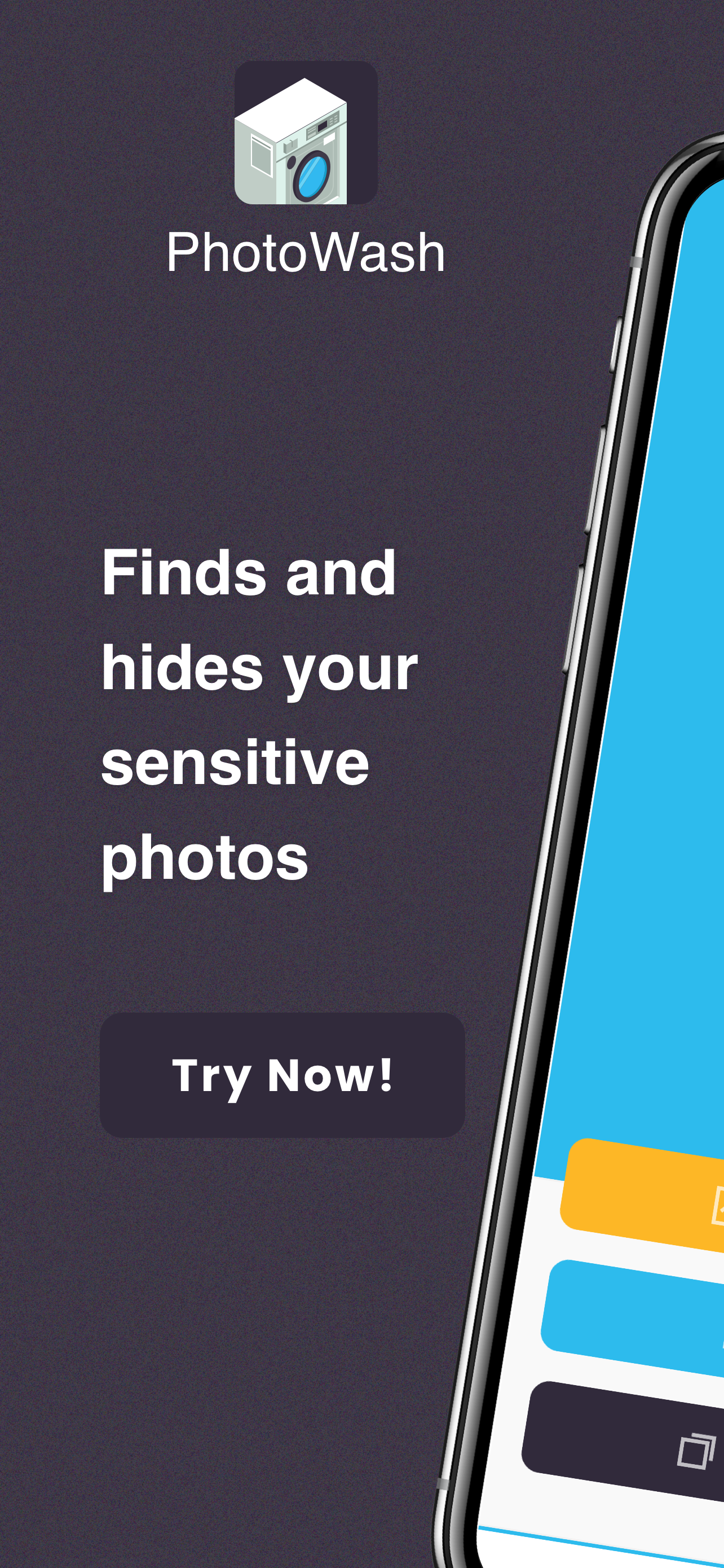 PhotoWash - Main product screenshot demonstrating key features and user interface