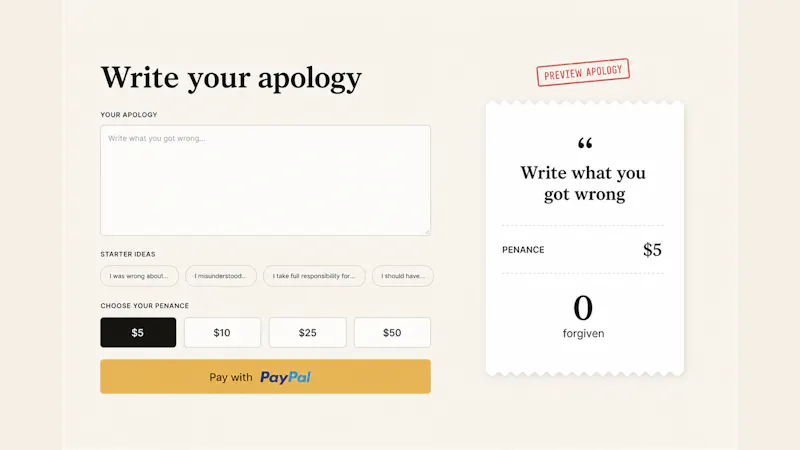 Internet Apology screenshot 2