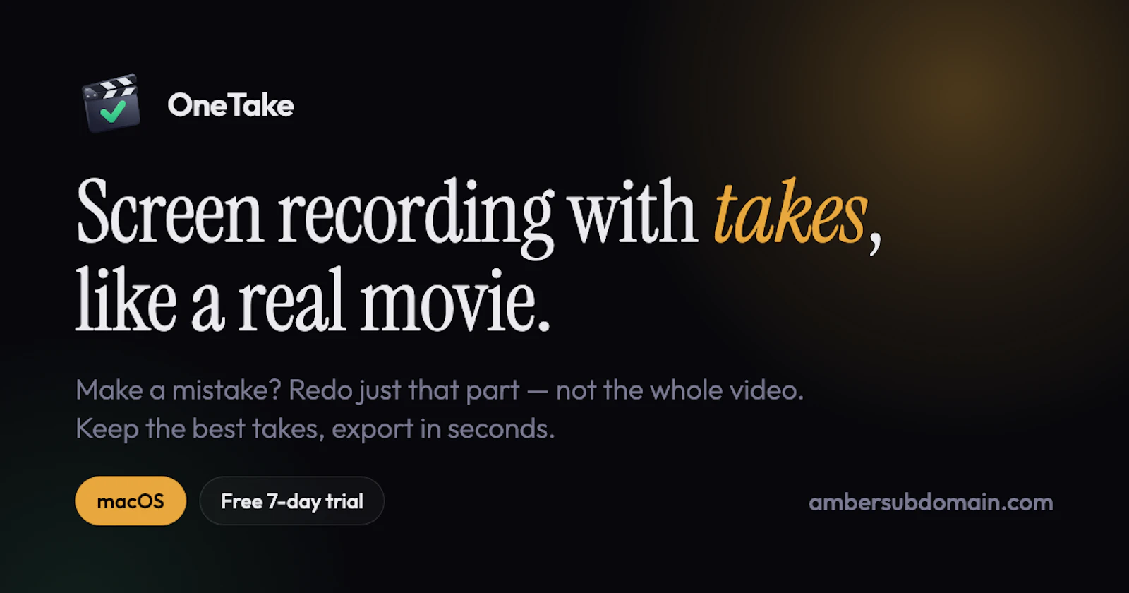 OneTake screenshot 1