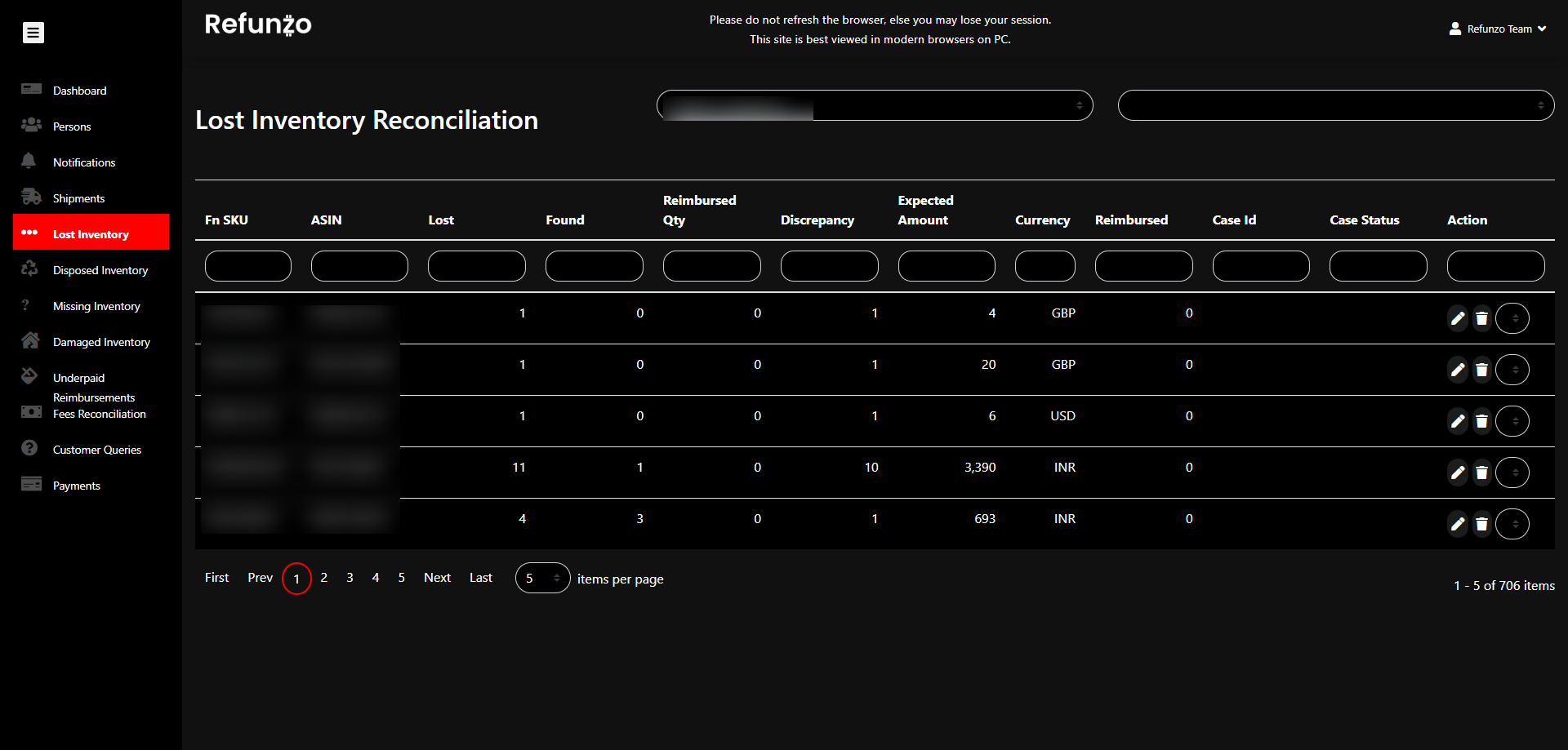 FBA Reimbursements Tool gallery image