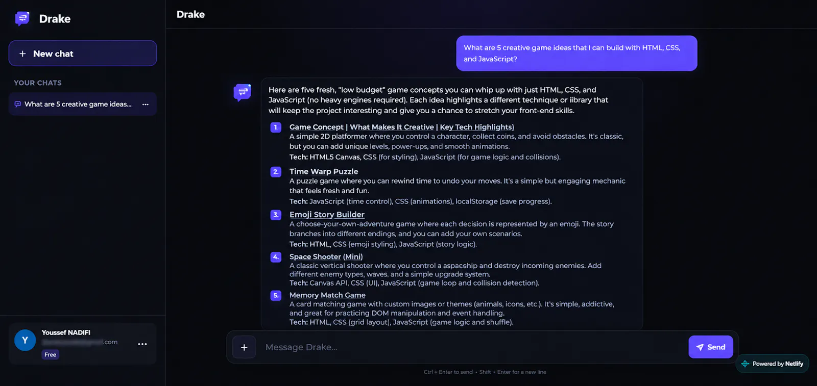 Drake AI screenshot 2
