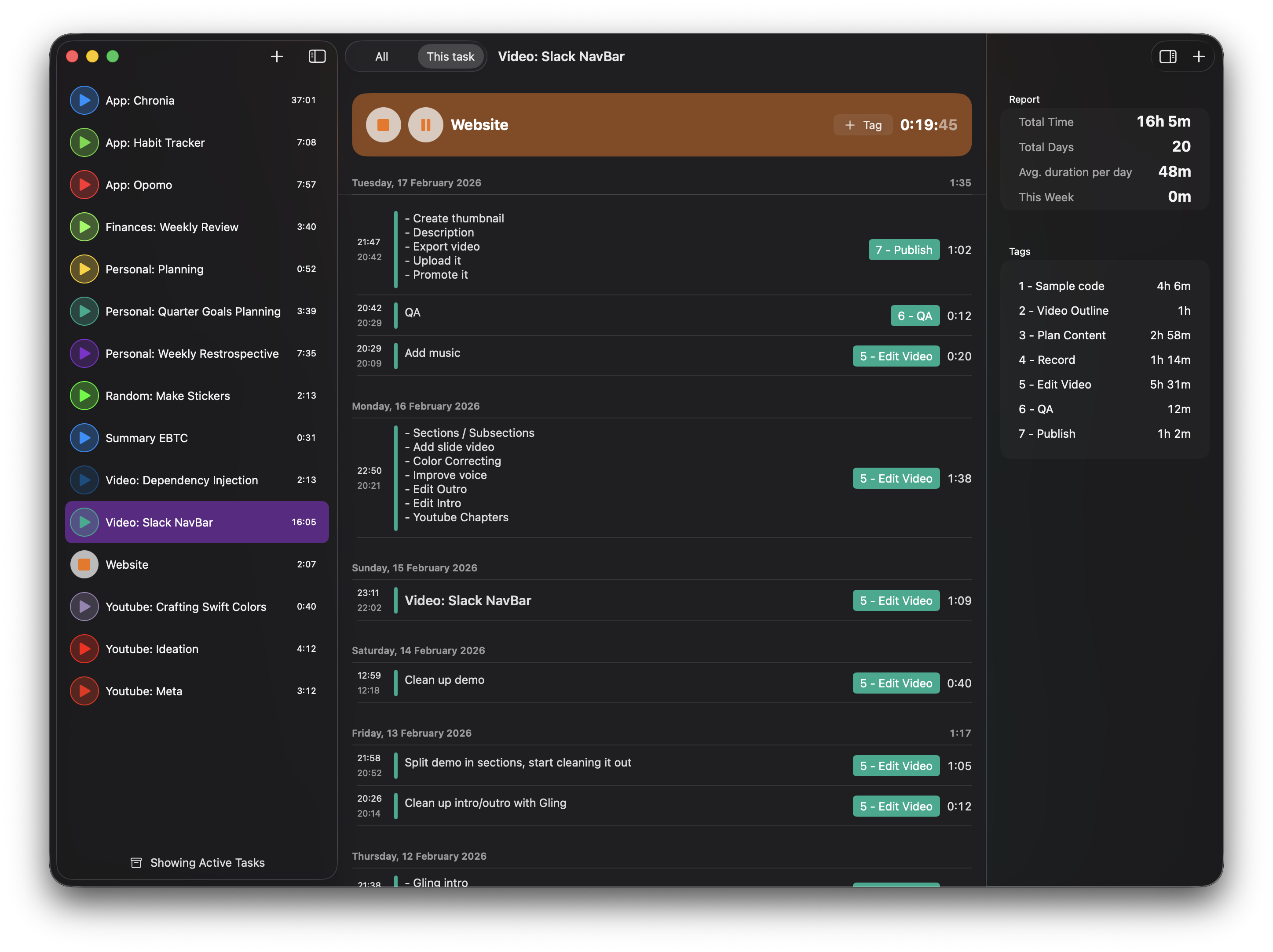 Chronia - Time Tracker - Main product screenshot demonstrating key features and user interface