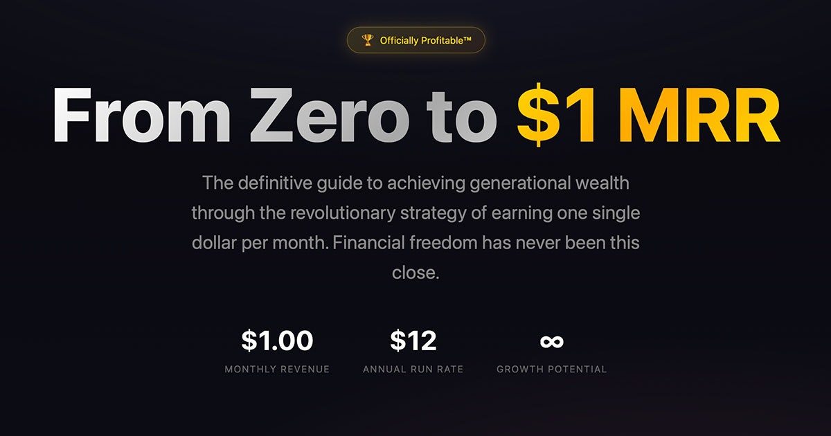 0 to 1 MRR - Main product screenshot demonstrating key features and user interface