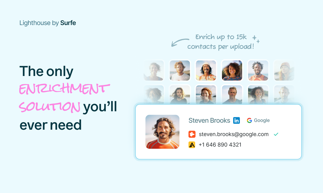 startuptile Lighthouse by Surfe-Find professional emails and phones in bulk - 95% find rate