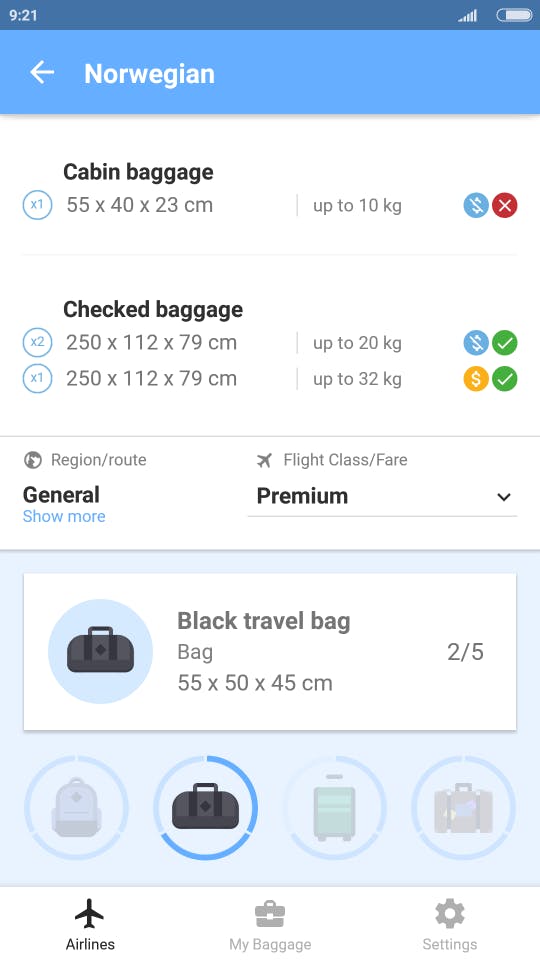 Baggify - airlines baggage allowance media 1