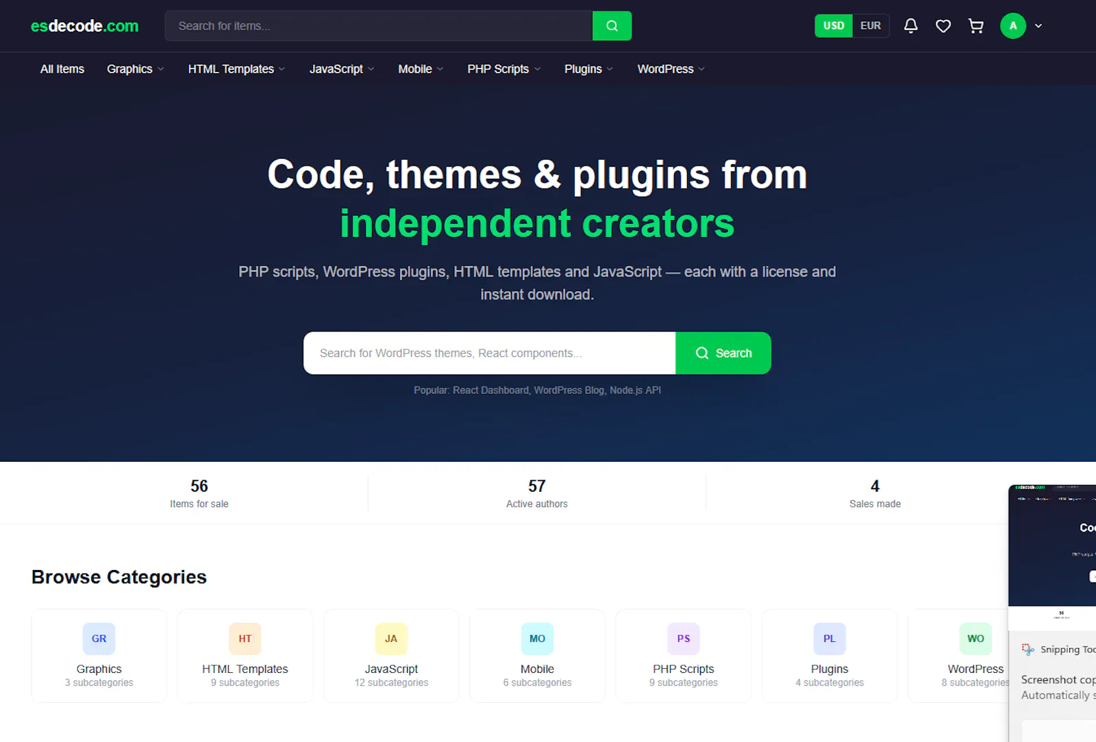 ESDEcode Code Marketplace screenshot 2