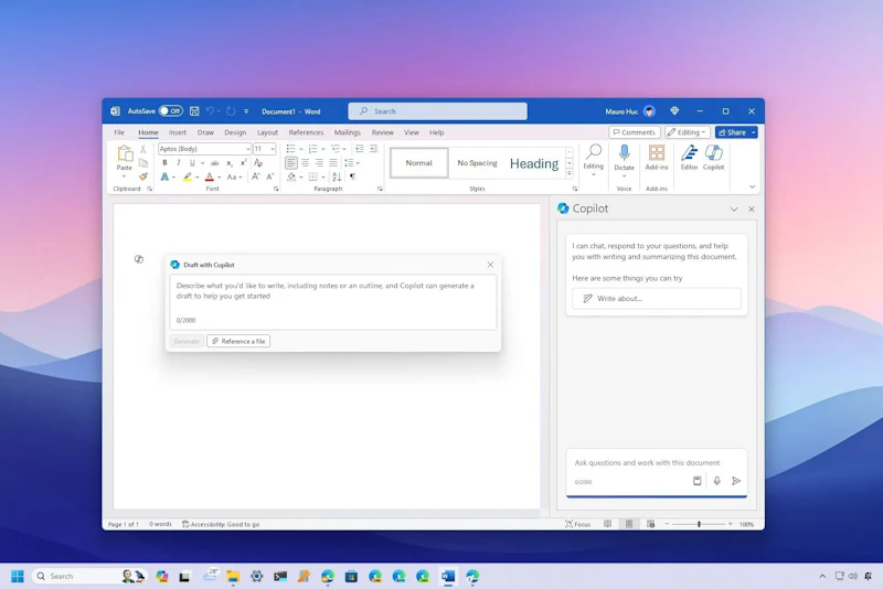 Copilot in Word screenshot 2