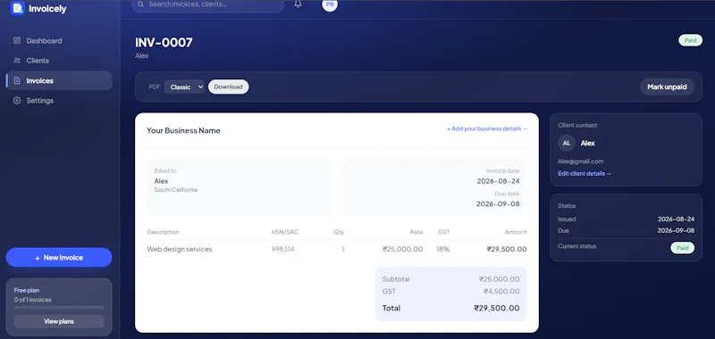 Invoicely — Simple GST Invoicing screenshot 4