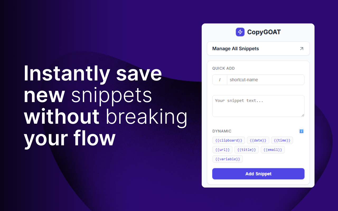 CopyGOAT: Text Templates and Snippets gallery image