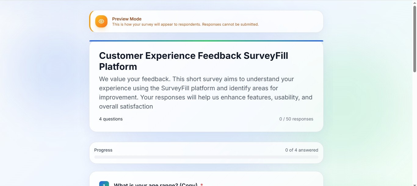 SurveyFill - Screenshot 2 showing product features and functionality